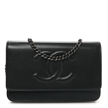 Chanel Caviar Timeless CC Wallet on Chain WOC Navy Blue 1 of 11