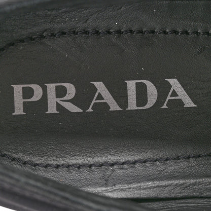 Prada Nylon Gabardine Triangle Logo Platform Sneakers 39 Black 8 of 14
