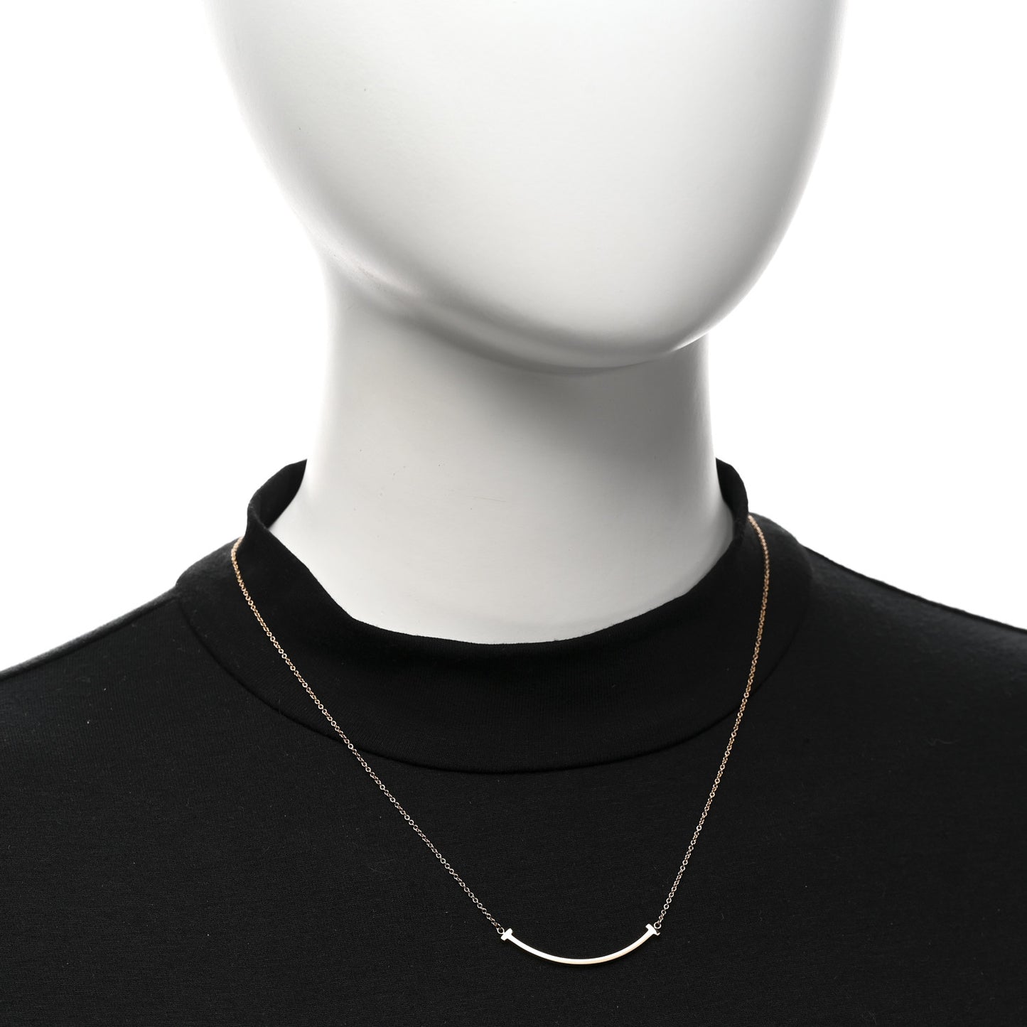 18K Rose Gold Small T Smile Pendant Necklace