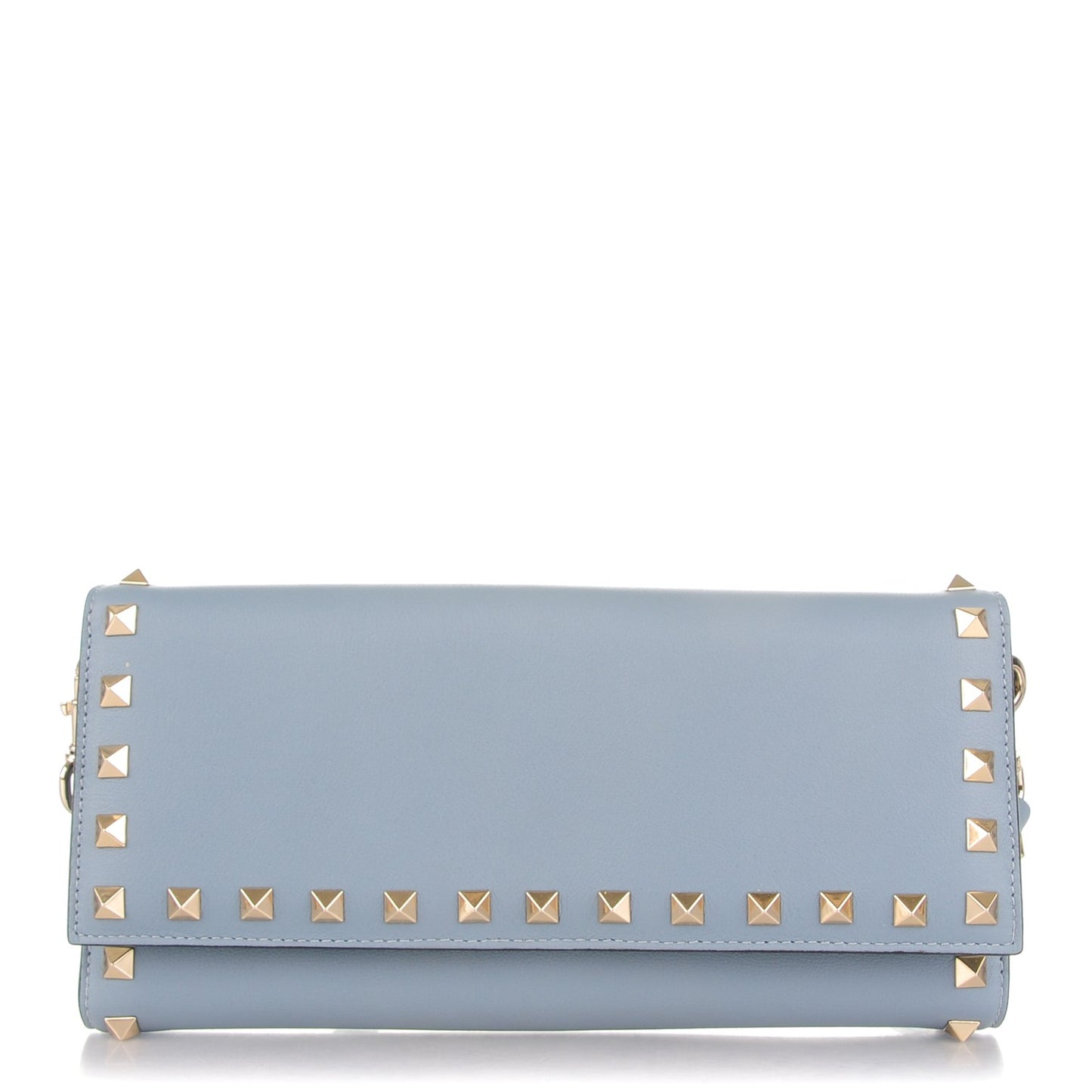 Vitello Rockstud Wallet on Strap Grey