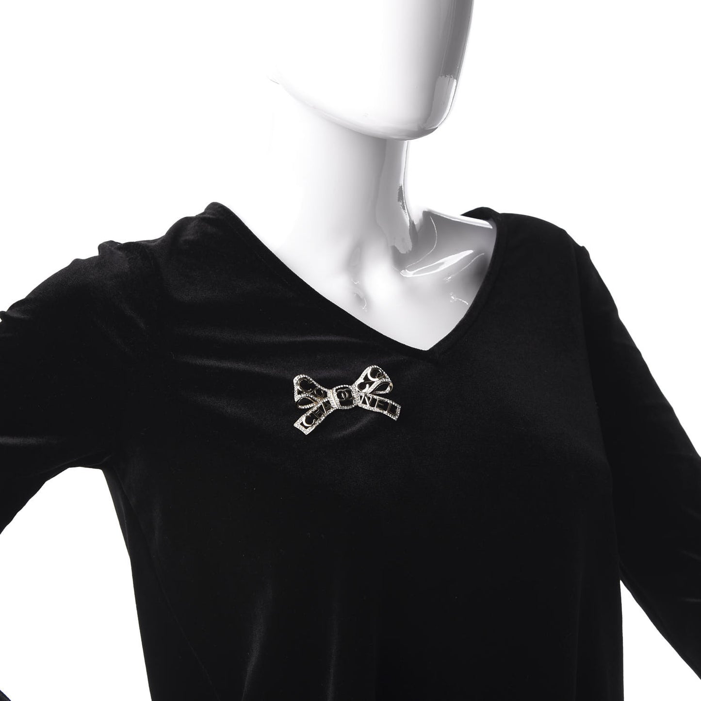 Metal Crystal Bow-tiful CC Brooch Gold