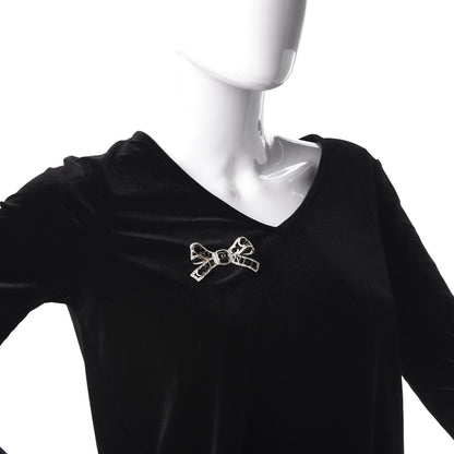 Chanel Metal Crystal Bow-tiful CC Brooch Gold 2 of 6