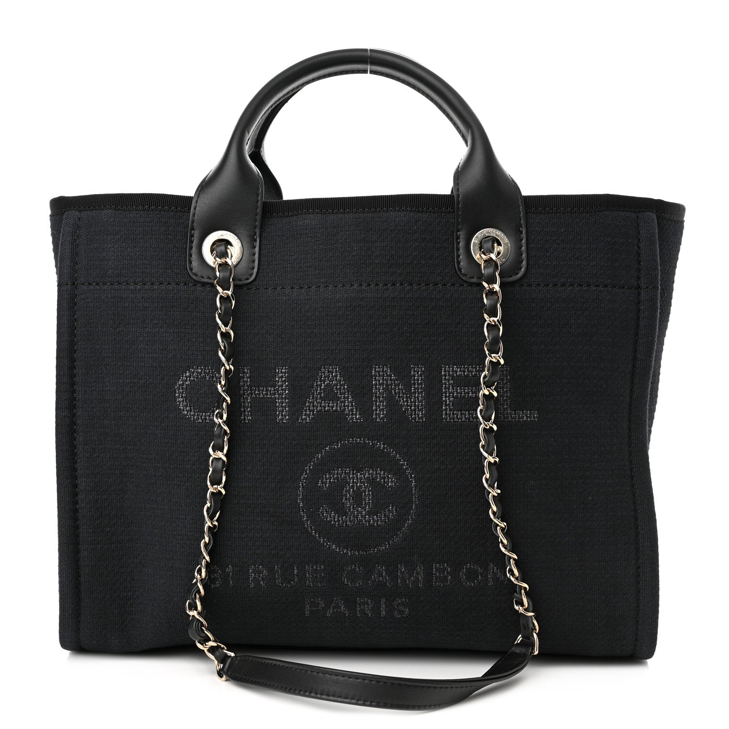 Chanel Mixed Fibers Small Deauville Tote Black 3 of 12