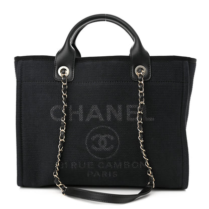 Chanel Mixed Fibers Small Deauville Tote Black 3 of 12