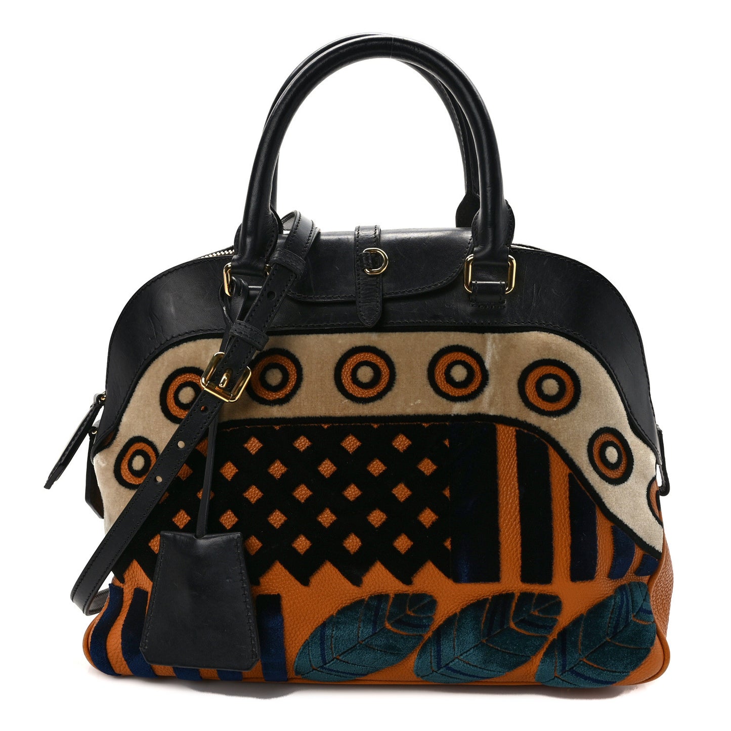 Calfskin Velvet Medium Milverton Satchel Copper Orange