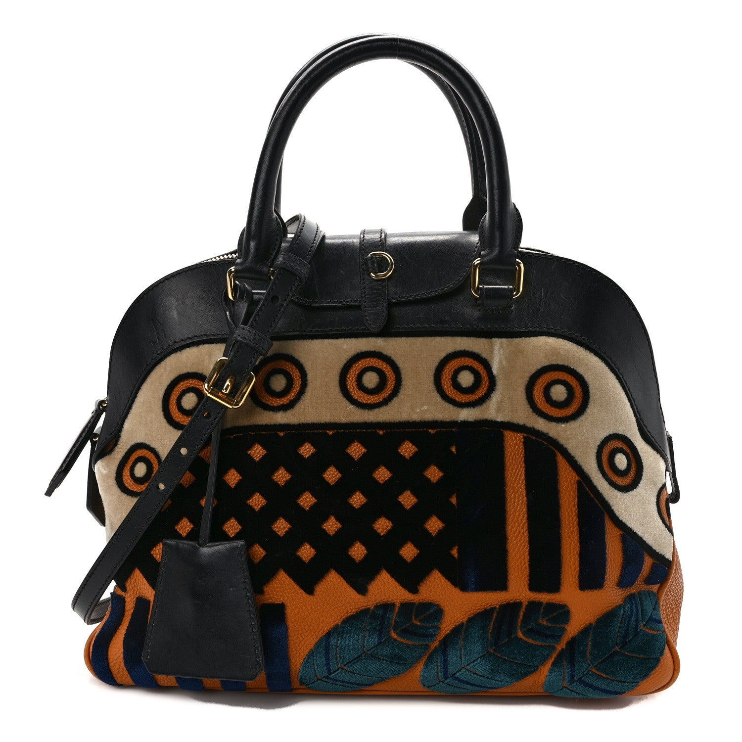 Burberry Calfskin Velvet Medium Milverton Satchel Copper Orange 1 of 15