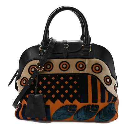 Burberry Calfskin Velvet Medium Milverton Satchel Copper Orange 1 of 15