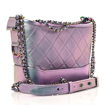 Chanel Iridescent Lambskin Calfskin Quilted Small Gabrielle Hobo Light Purple 3 of 16