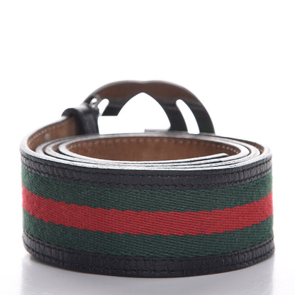 Gucci Canvas Web Interlocking G Belt 85 34 Black 3 of 11