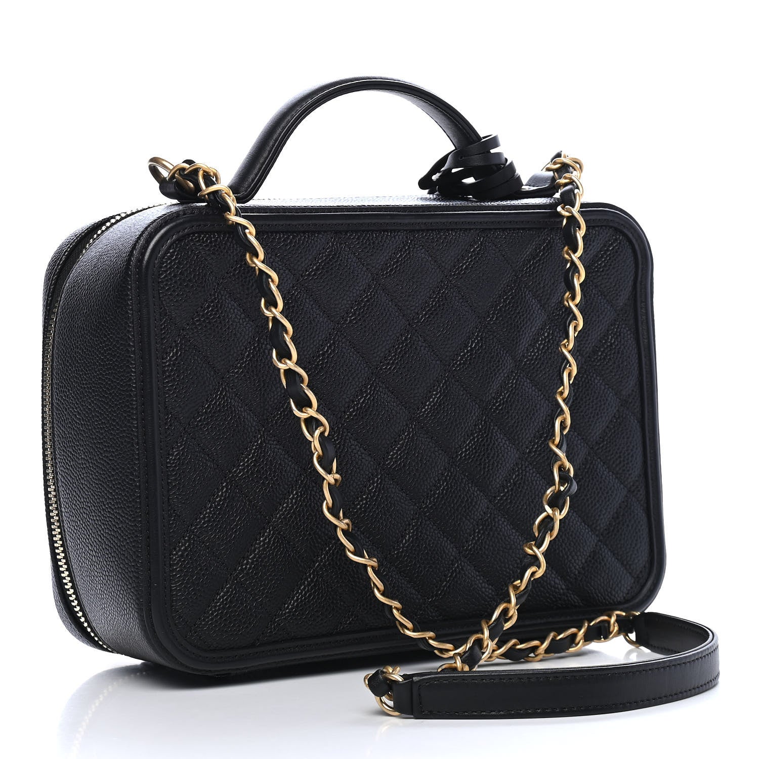Chanel Caviar Quilted Large CC Filigree Vanity Case Black 2 of 10