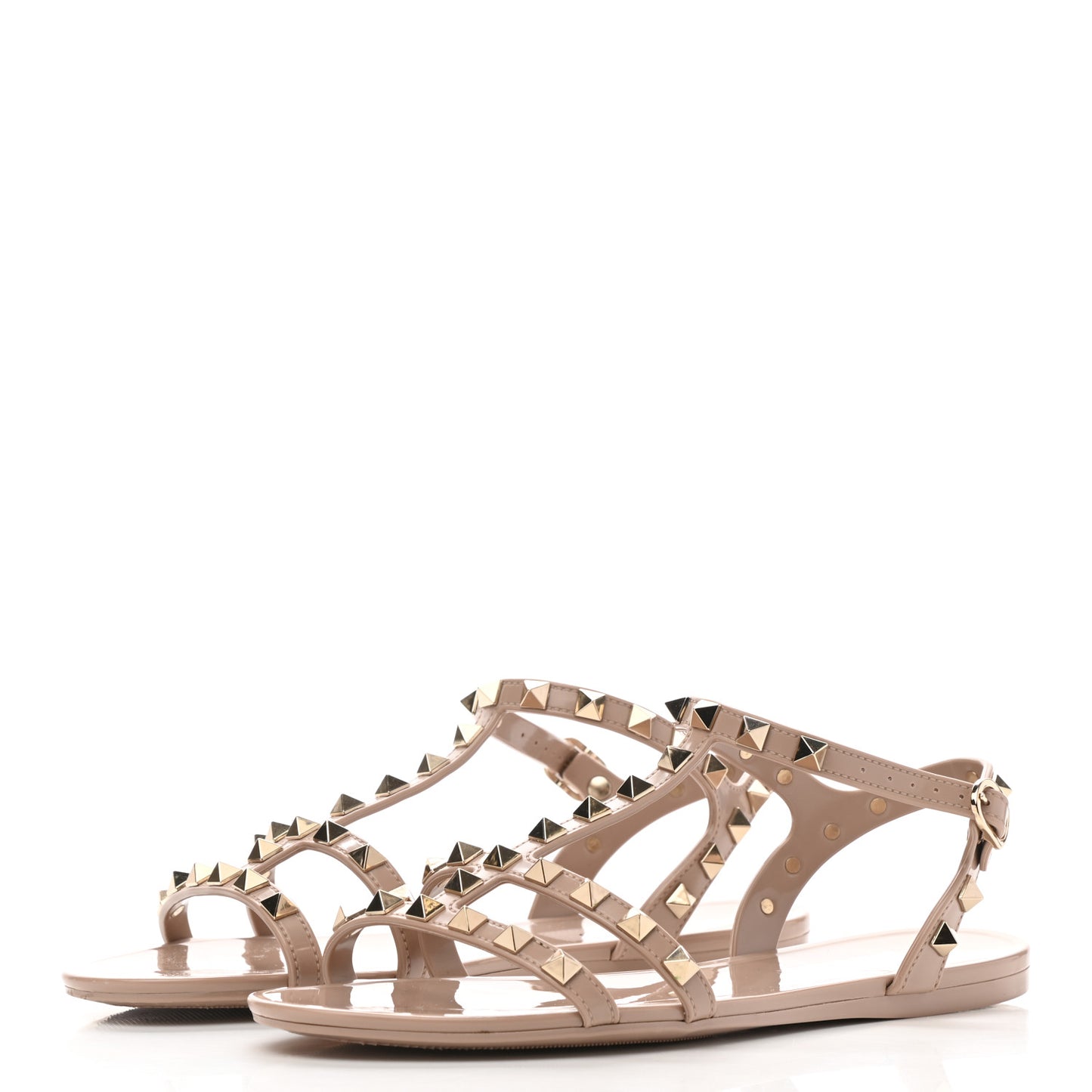 PVC Jelly Rockstud Caged Sandals 37 Poudre