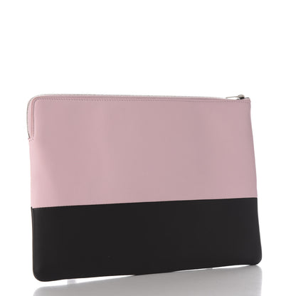 Celine Lambskin Bi-Color Solo Clutch Pouch Pale Pink Espresso 5 of 18