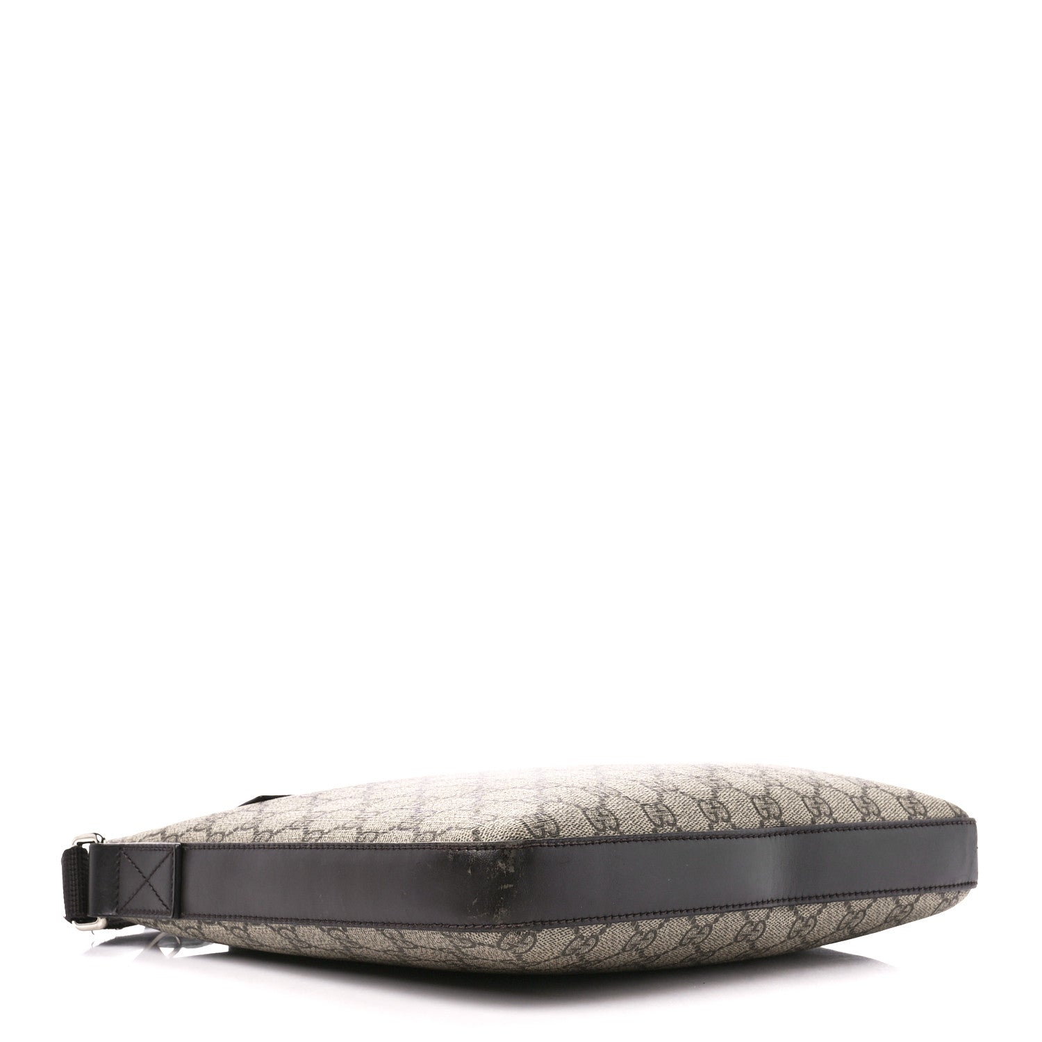 Gucci GG Supreme Monogram Flat Messenger Bag Black 4 of 13