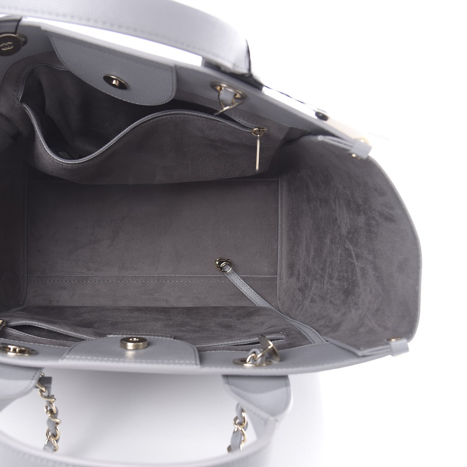 Chanel Caviar Studded Small Deauville Tote Grey 6 of 12