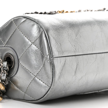Chanel Metallic Lambskin Signe Bowling Bag Silver 9 of 11