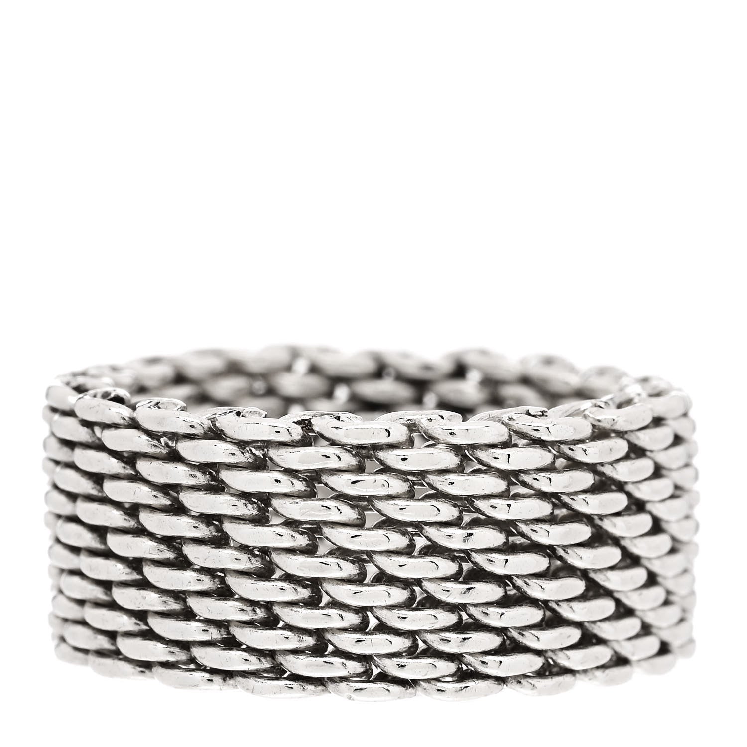 Tiffany Sterling Silver Somerset Mesh Ring 59 8.75 1 of 4