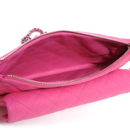 Chanel Iridescent Caviar Daily Zip Crossbody Fuchsia 6 of 9