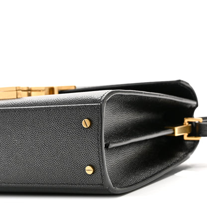 Saint Laurent Grain De Poudre Mini Classic Monogram Cassandra Top Handle Black 9 of 10