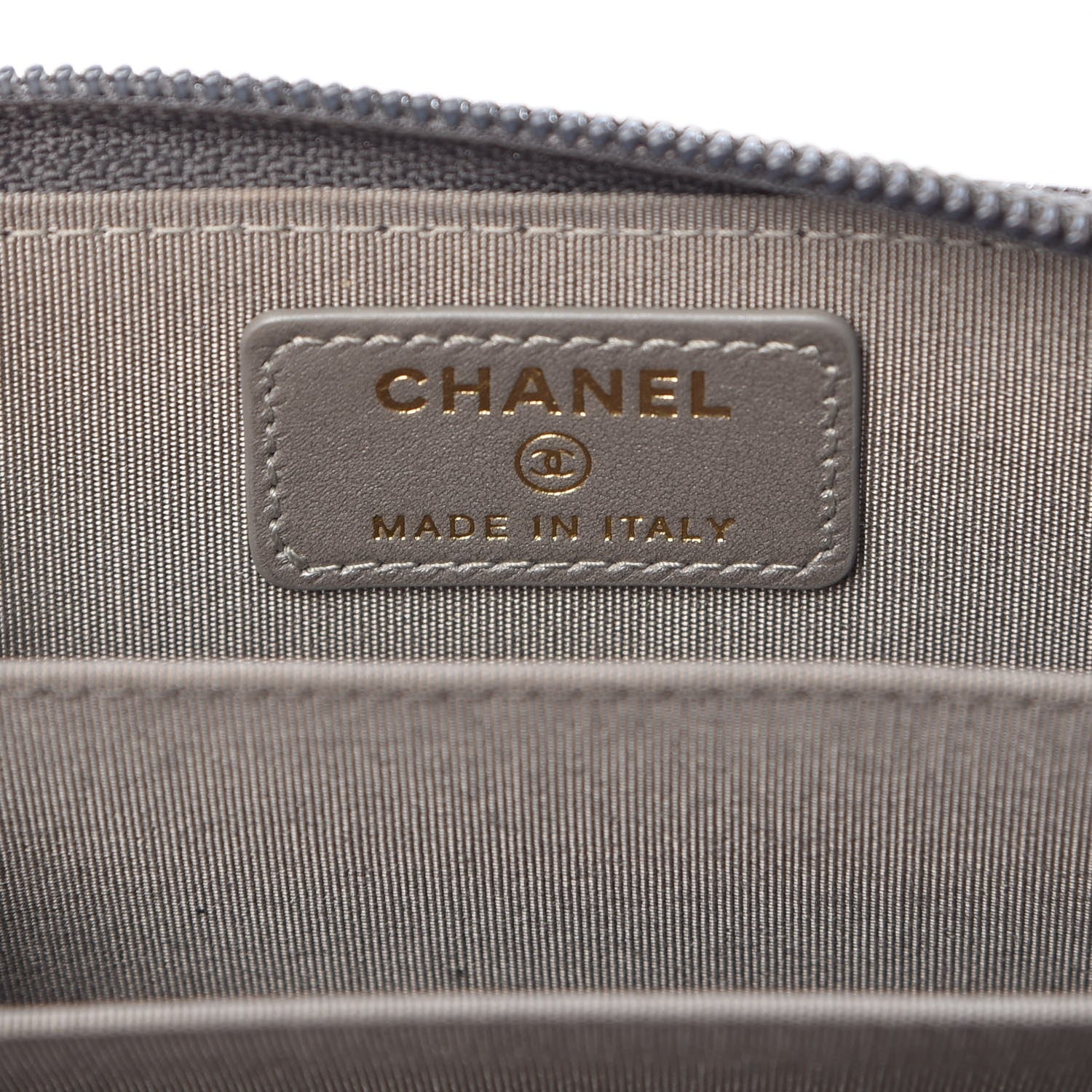 Chanel Cracked Metallic Calfskin Quilted Boy Zip Around Coin Purse Wallet Dark Silver 6 of 9