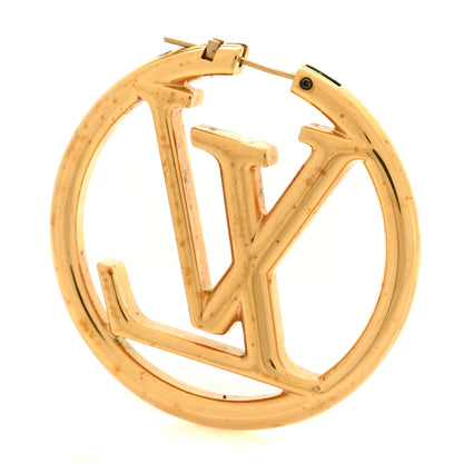 Louis Vuitton Metal Louise Hoop Earrings Gold 7 of 7