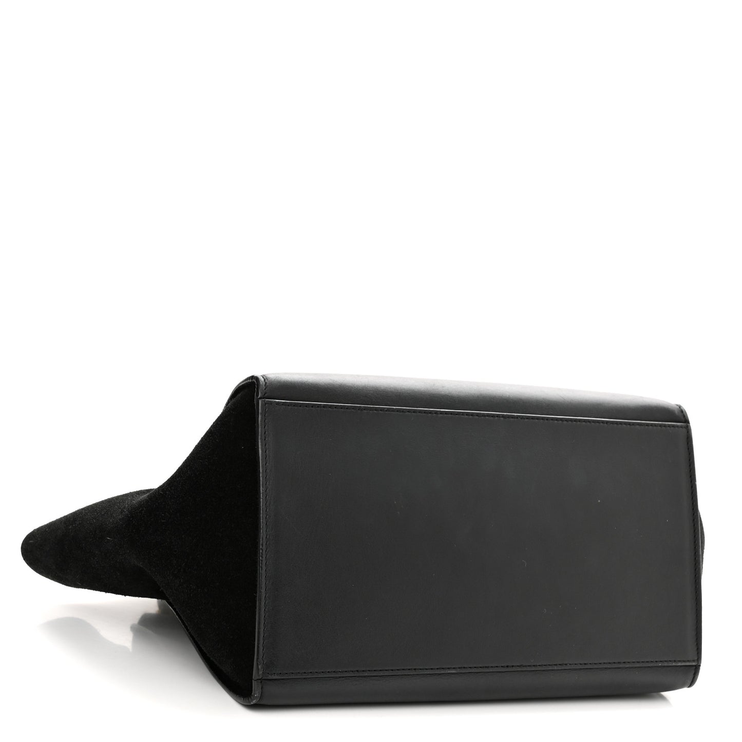 Crocodile Embossed Calfskin Suede Medium Trapeze Black