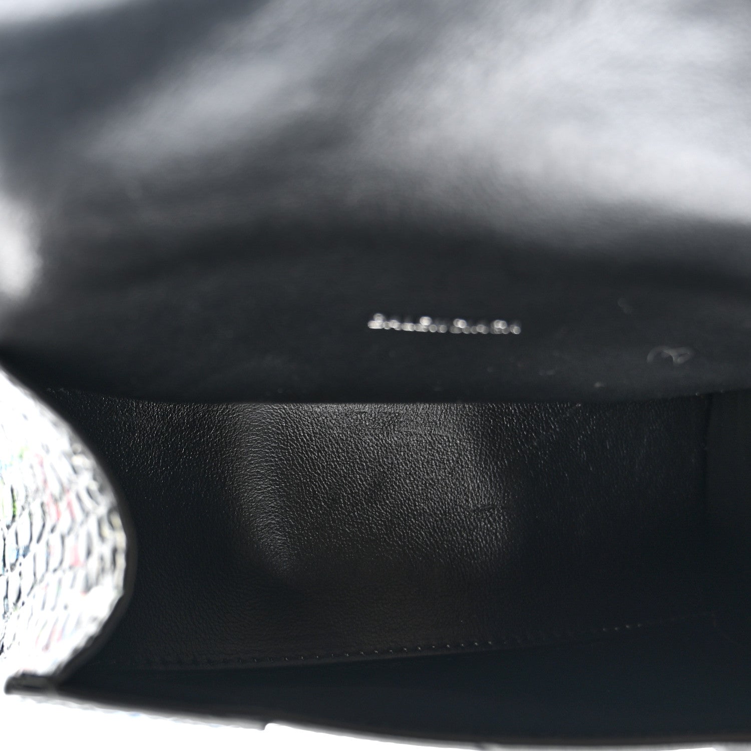 Balenciaga Calfskin Graffiti Crocodile Embossed Hourglass Top Handle Bag XS Black Multicolor 6 of 11