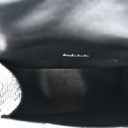 Balenciaga Calfskin Graffiti Crocodile Embossed Hourglass Top Handle Bag XS Black Multicolor 6 of 11