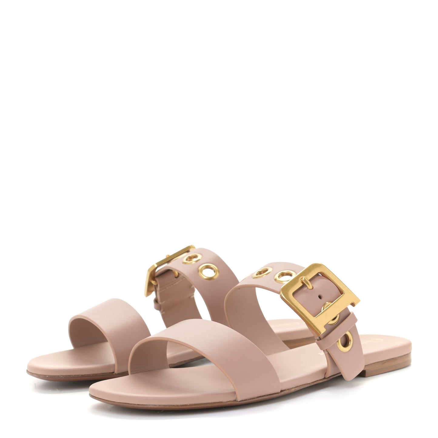 Calfskin D-Dior Slide Sandals 37 Rose De Vents