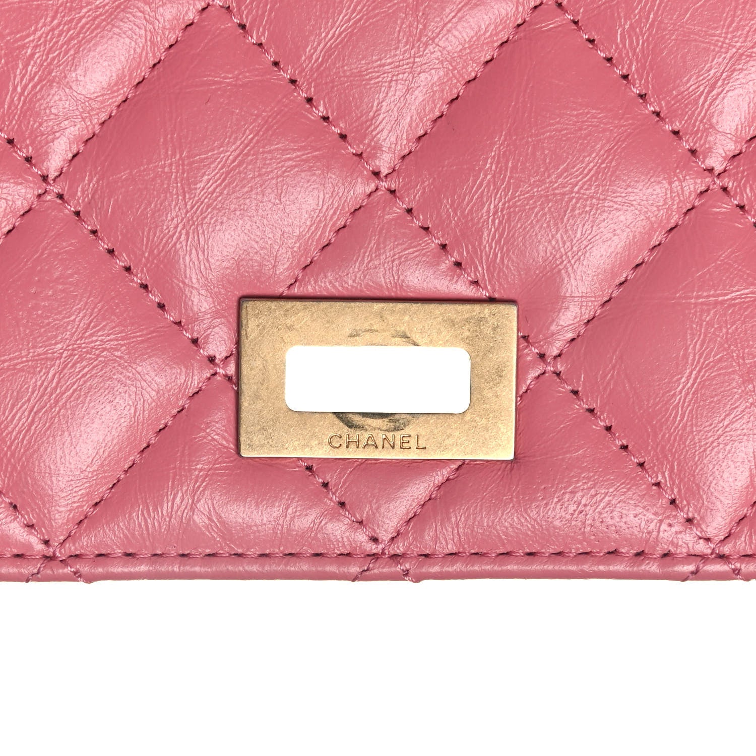 Chanel Aged Calfskin Quilted Reissue Wallet On Chain WOC Pink 7 of 14