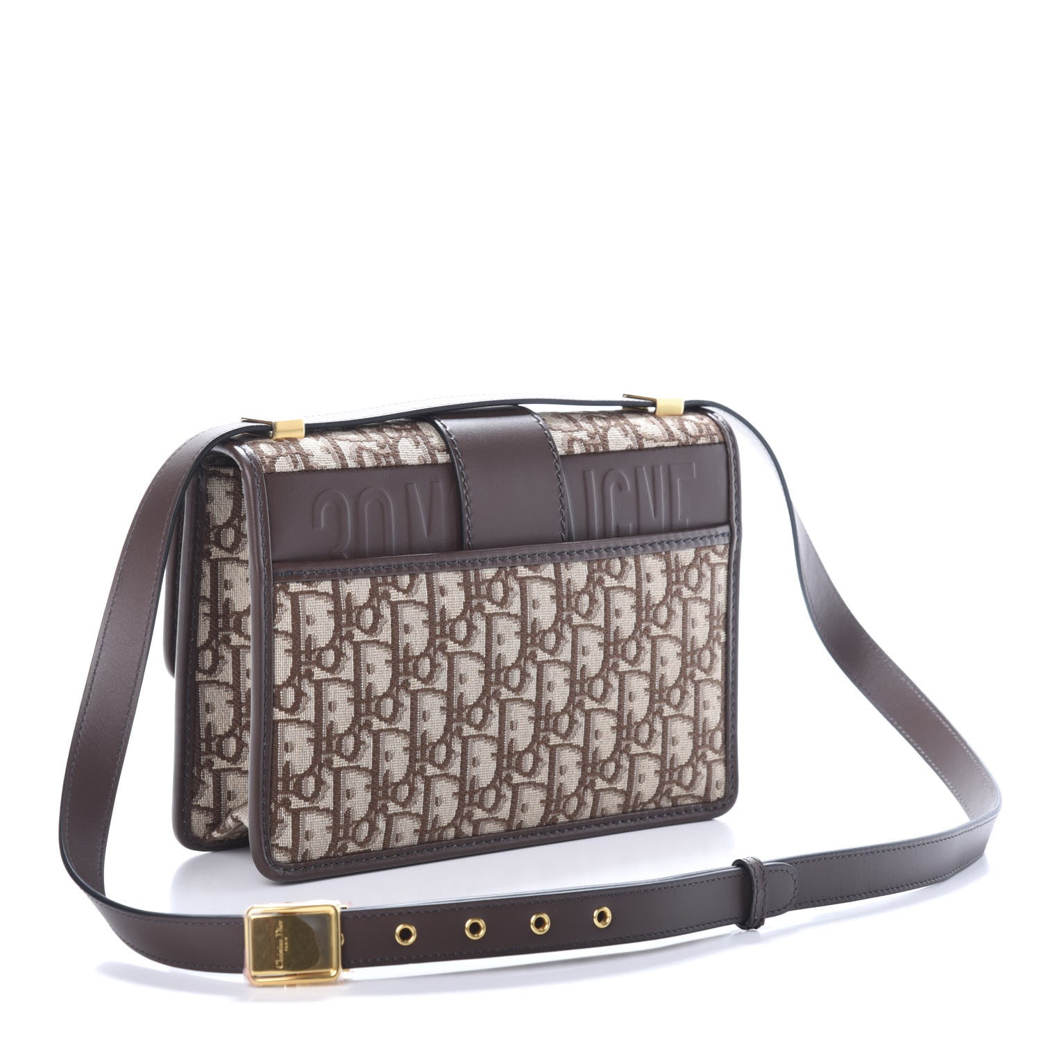 Christian Dior Oblique 30 Montaigne Flap Bag Brown 4 of 13