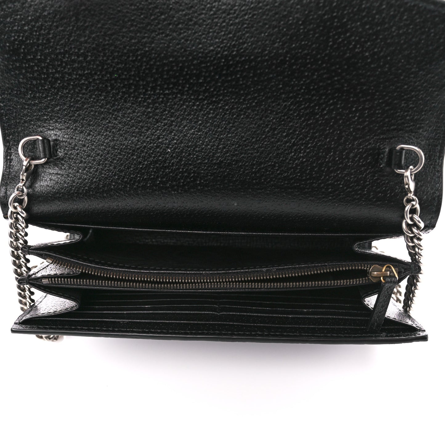 Calfskin Web Mini Dionysus Chain Wallet Black