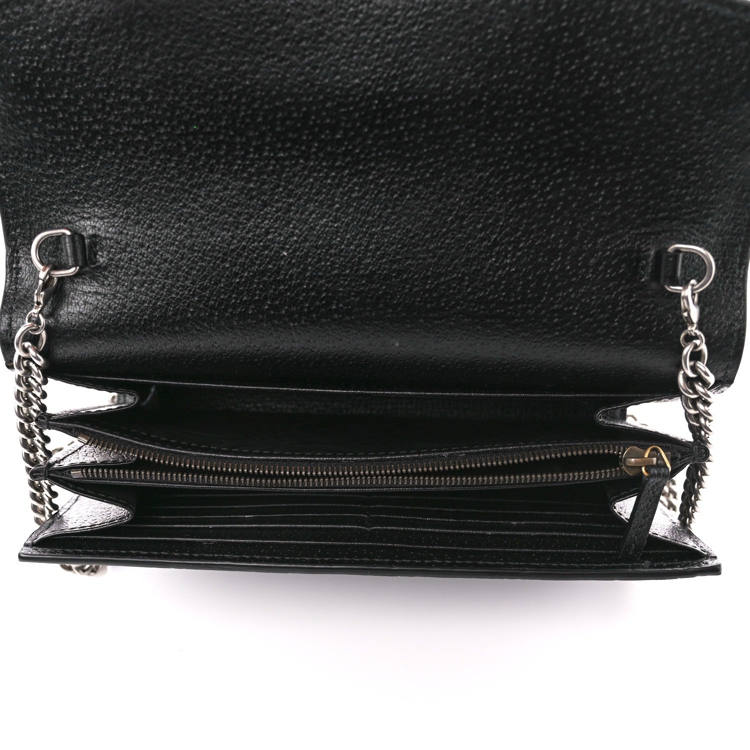 Gucci Calfskin Web Mini Dionysus Chain Wallet Black 5 of 12