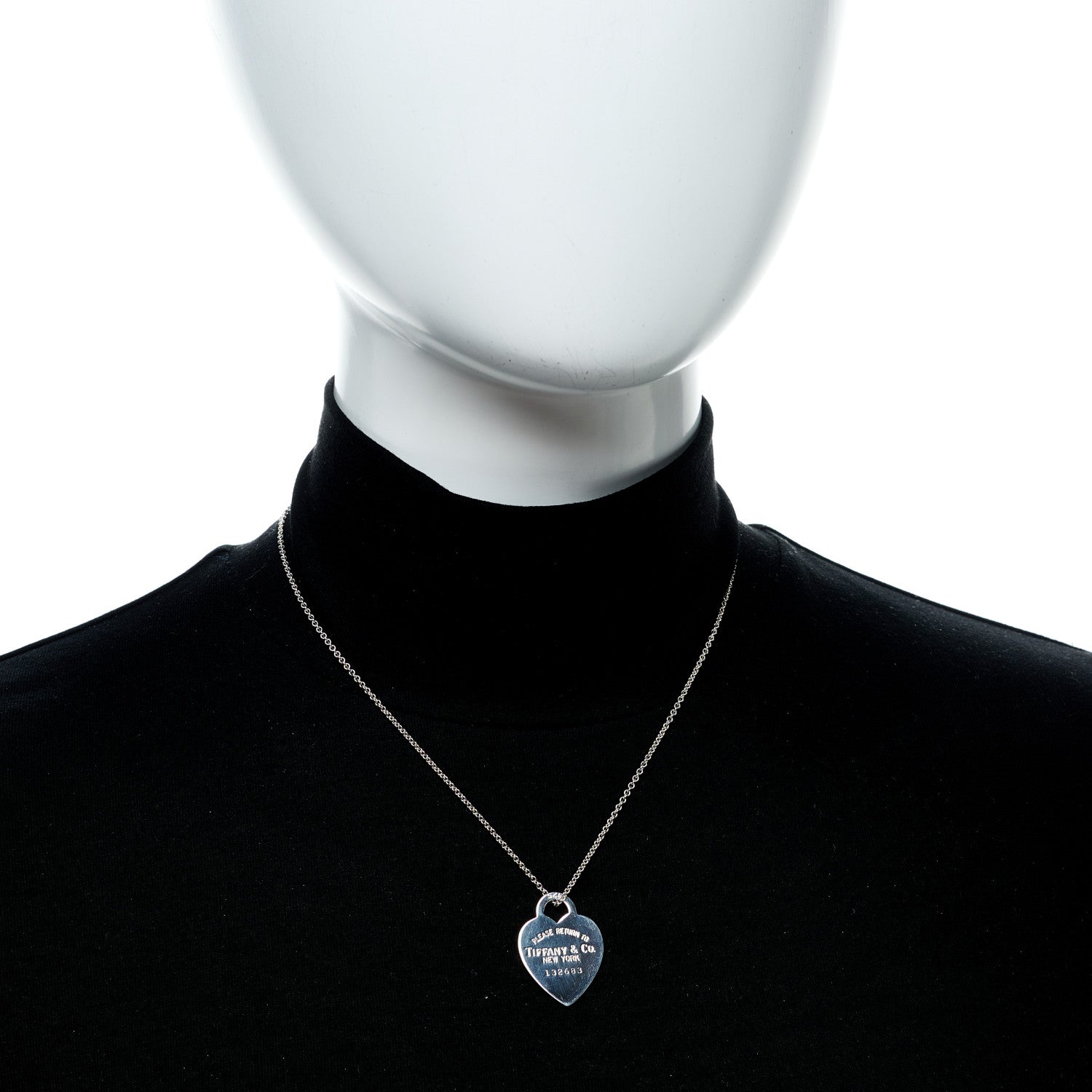 Tiffany Sterling Silver Return to Tiffany Heart Pendant Necklace 2 of 5