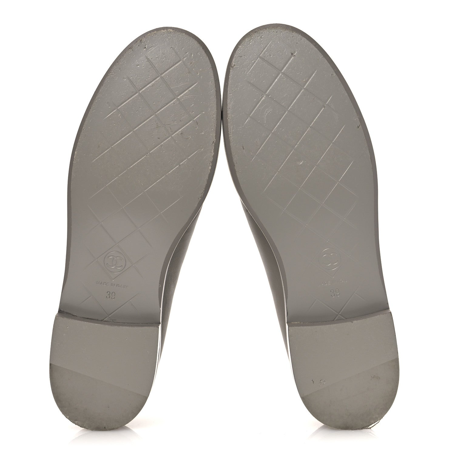 Chanel Lambskin Quilted CC Turnlock Loafers 39 Grey 7 of 11