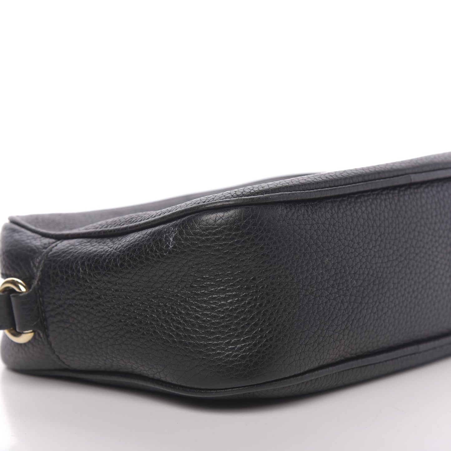 Pebbled Calfskin Small Soho Disco Bag Black