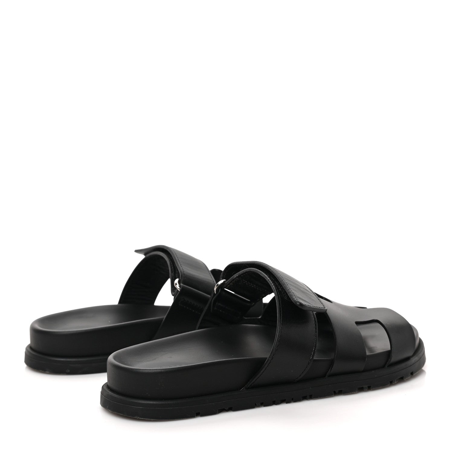Hermes Calfskin Womens Chypre Sandals 35.5 Black 4 of 10