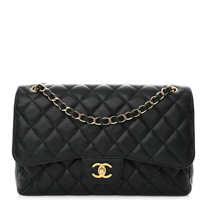 Chanel Caviar Quilted Jumbo Double Flap Black 1 of 14