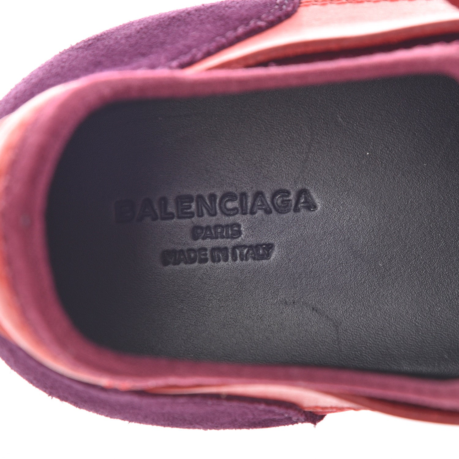 Balenciaga Mesh Calfskin Neoprene Suede Womens Race Runner Sneakers 38 Rouge Violet 7 of 9