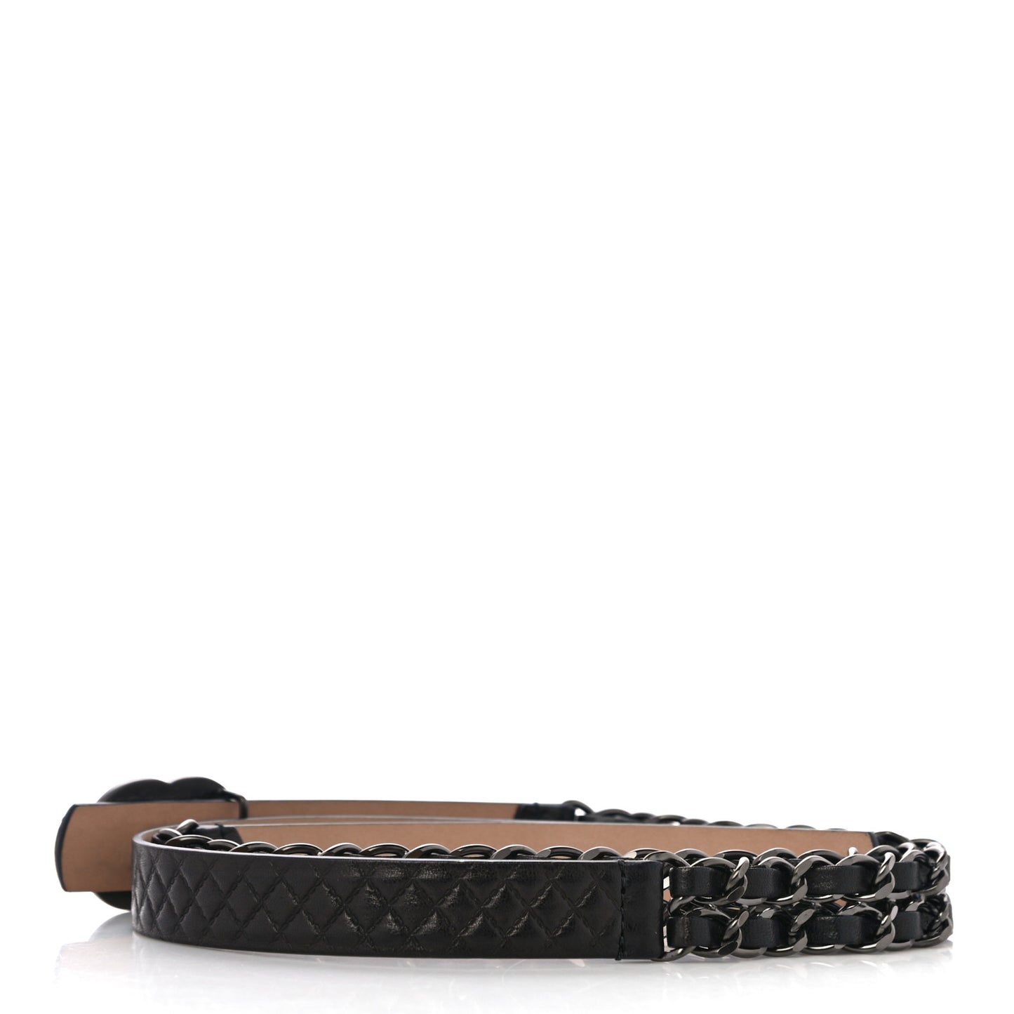 Lambskin Quilted CC Chain Belt 95 38 Black