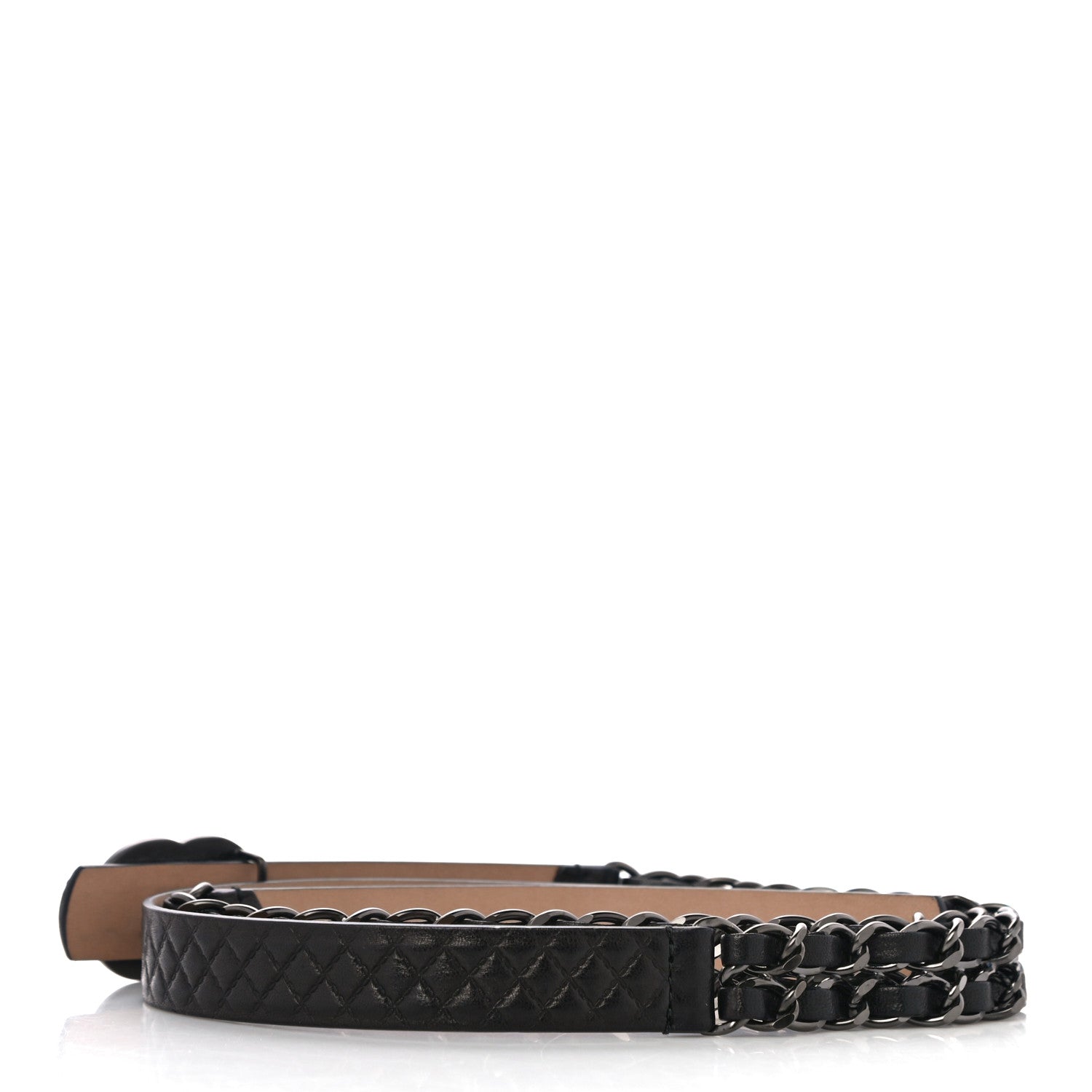 Chanel Lambskin Quilted CC Chain Belt 95 38 Black 2 of 6
