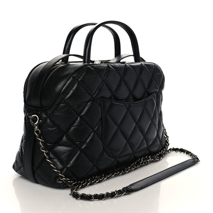 Chanel Aged Calfskin Small Bowling Bag Black 2 of 9