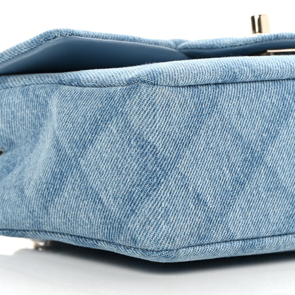 Chanel Denim Quilt Print Mini Rectangular Flap Light Blue 9 of 11