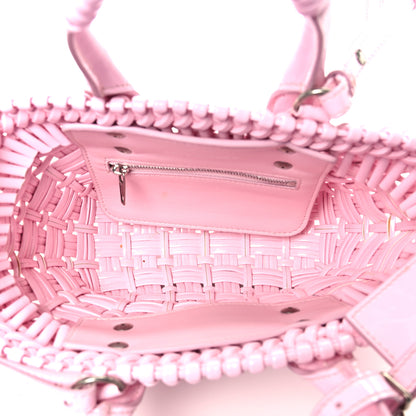 Balenciaga Faux Calfskin Braided Varnished XXS Bistro Basket Candy Pink 5 of 10