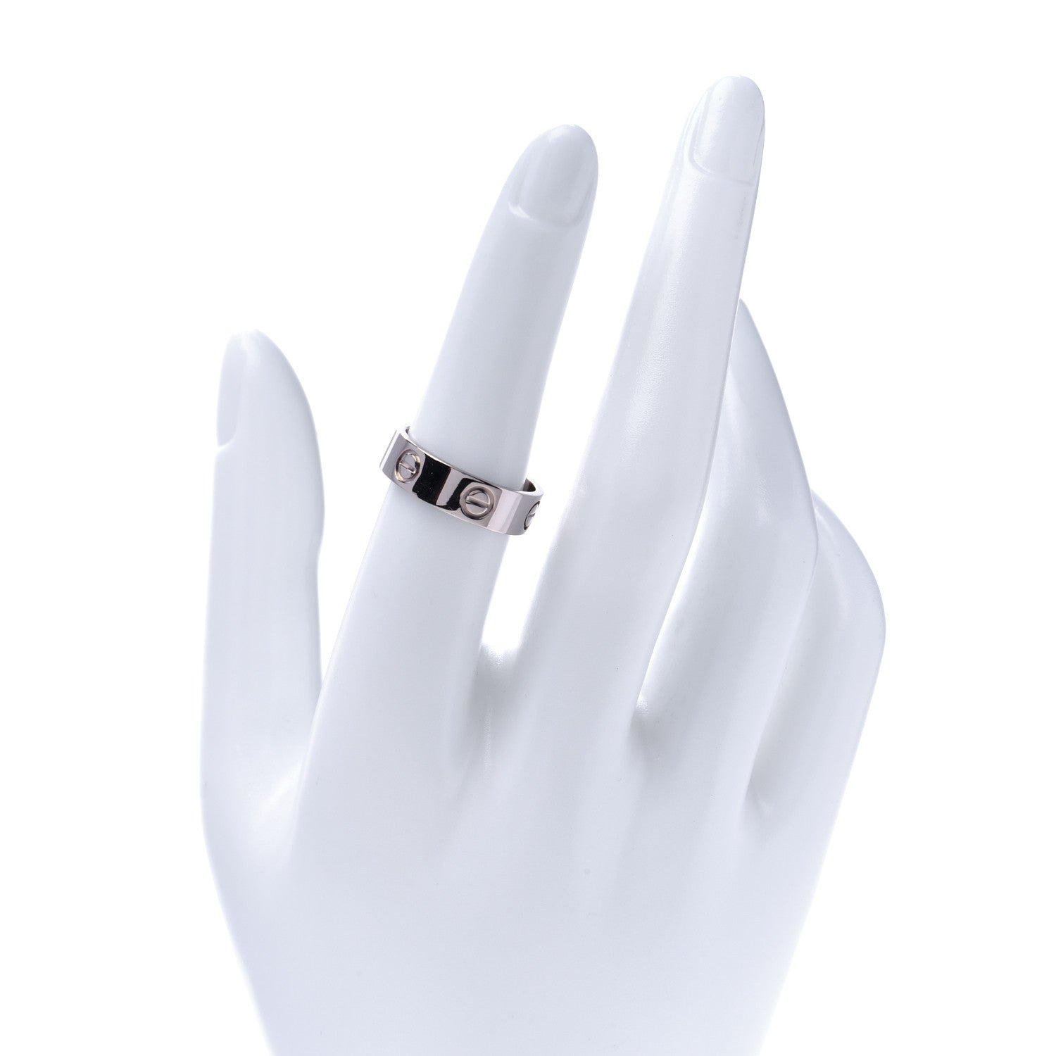 Cartier 18K White Gold 5.5mm LOVE Ring 53 6.5 2 of 6