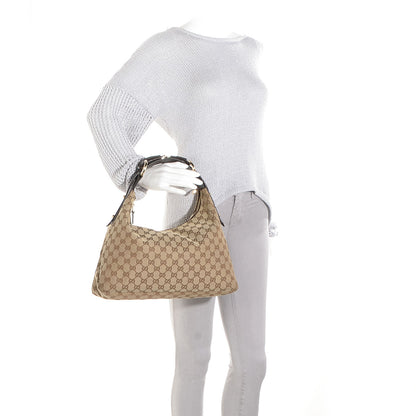 Gucci Monogram Medium Horsebit Chain Hobo Brown 2 of 7