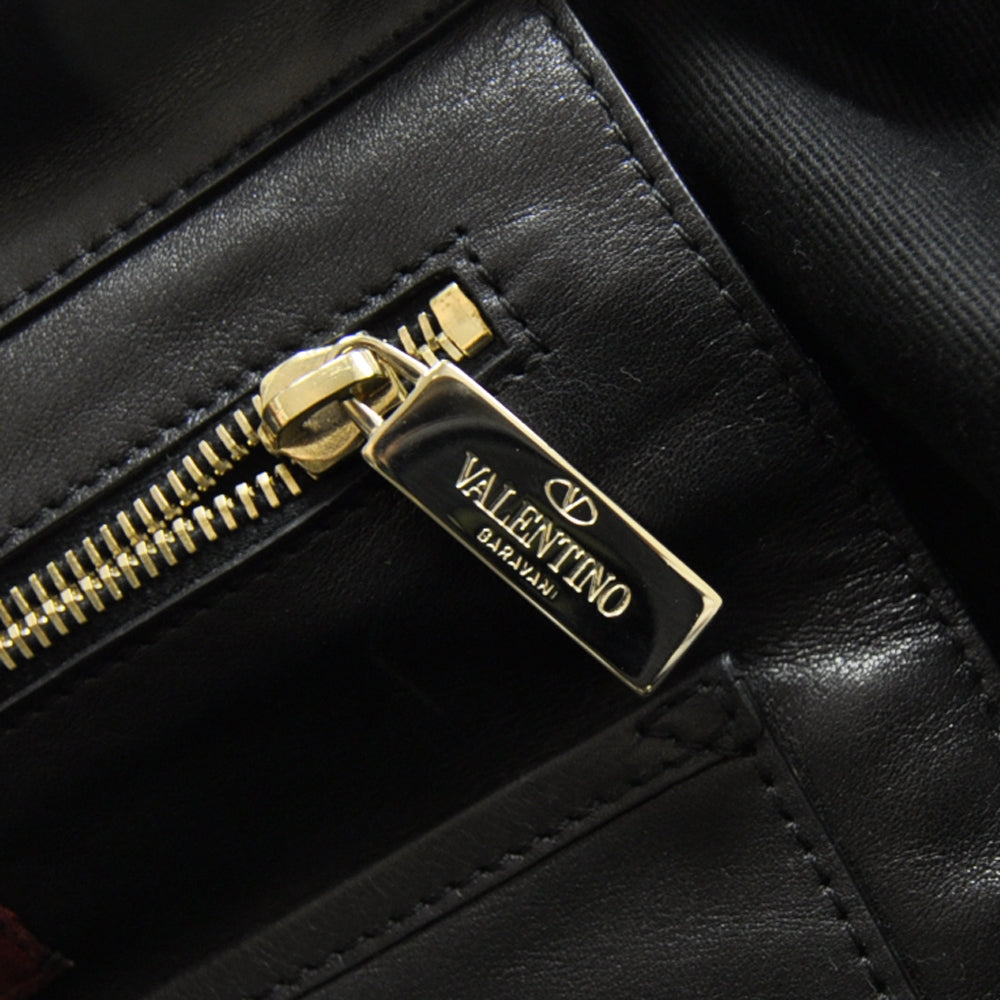 Valentino Garavani Leather Rockstud Tote Black 9 of 12