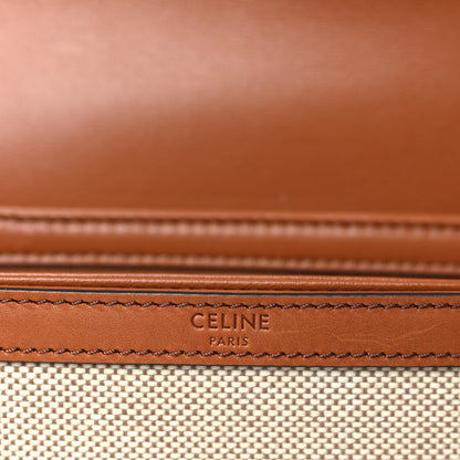 Celine Textile Natural Calfskin Teen Triomphe White Tan 6 of 9