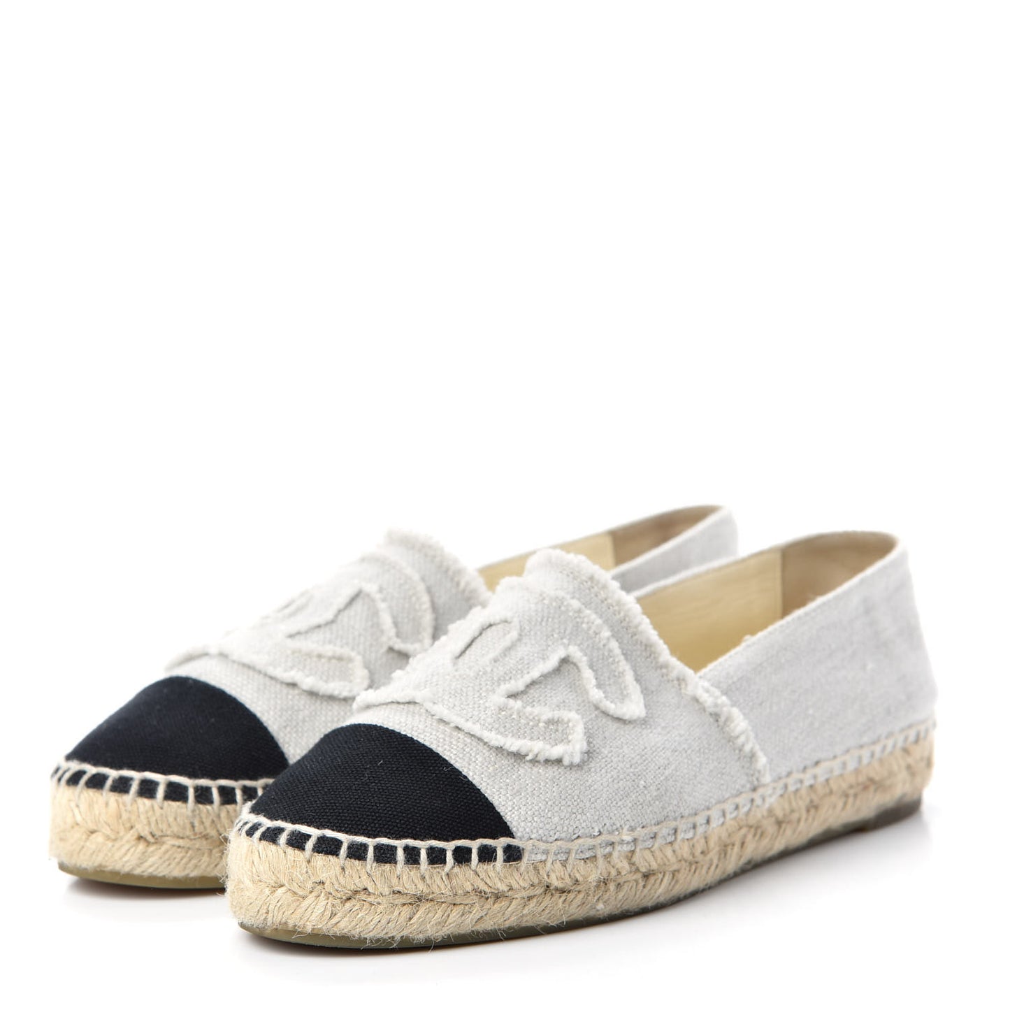 Linen CC Espadrilles 36 Beige Black