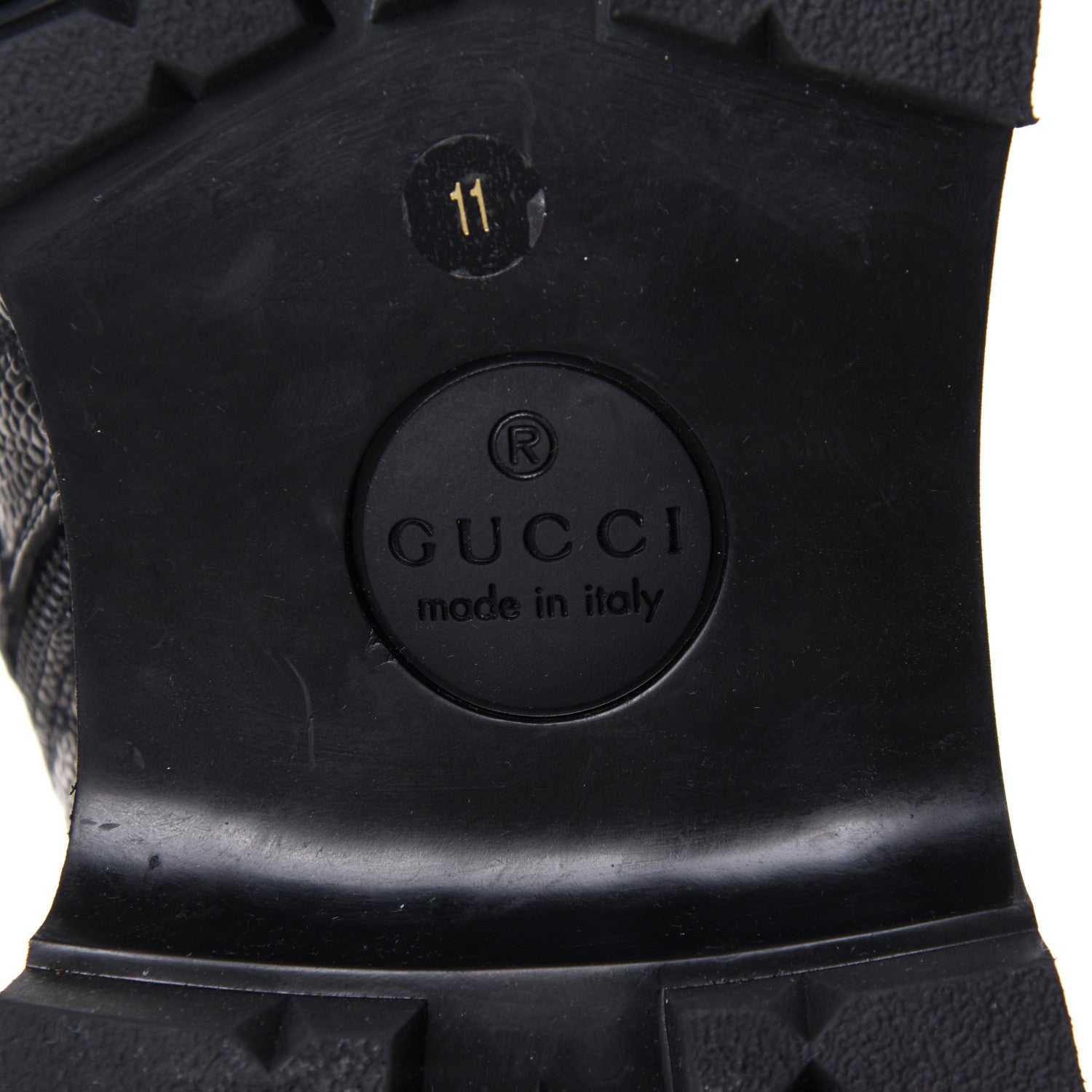 Gucci Grained Calfskin Mens Lace Up Combat Boots 11 Black 16 of 20