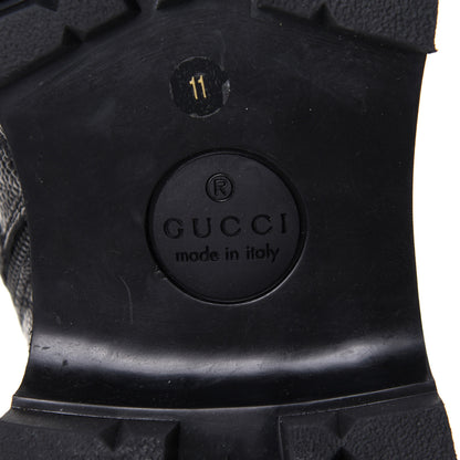 Gucci Grained Calfskin Mens Lace Up Combat Boots 11 Black 16 of 20
